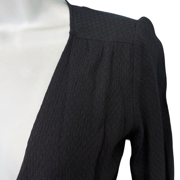 Reformation Black Ferris Textured Cut Out Tie Front Long Sleeve Jumpsuit size 0 - Picture 11 of 15